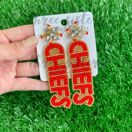 Chiefs Beaded Earrings