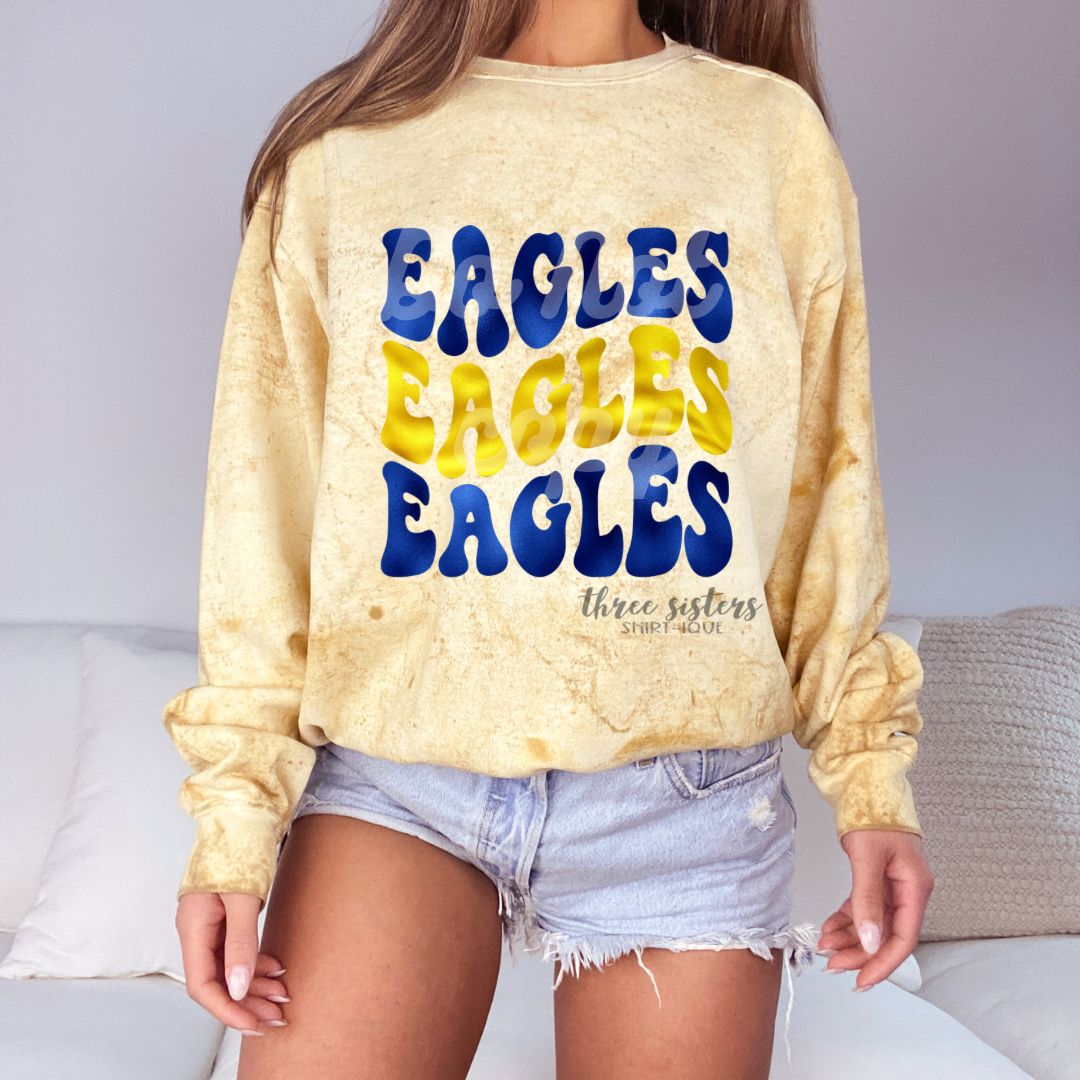 Foiled Eagles Wavy Stack Royal/Gold