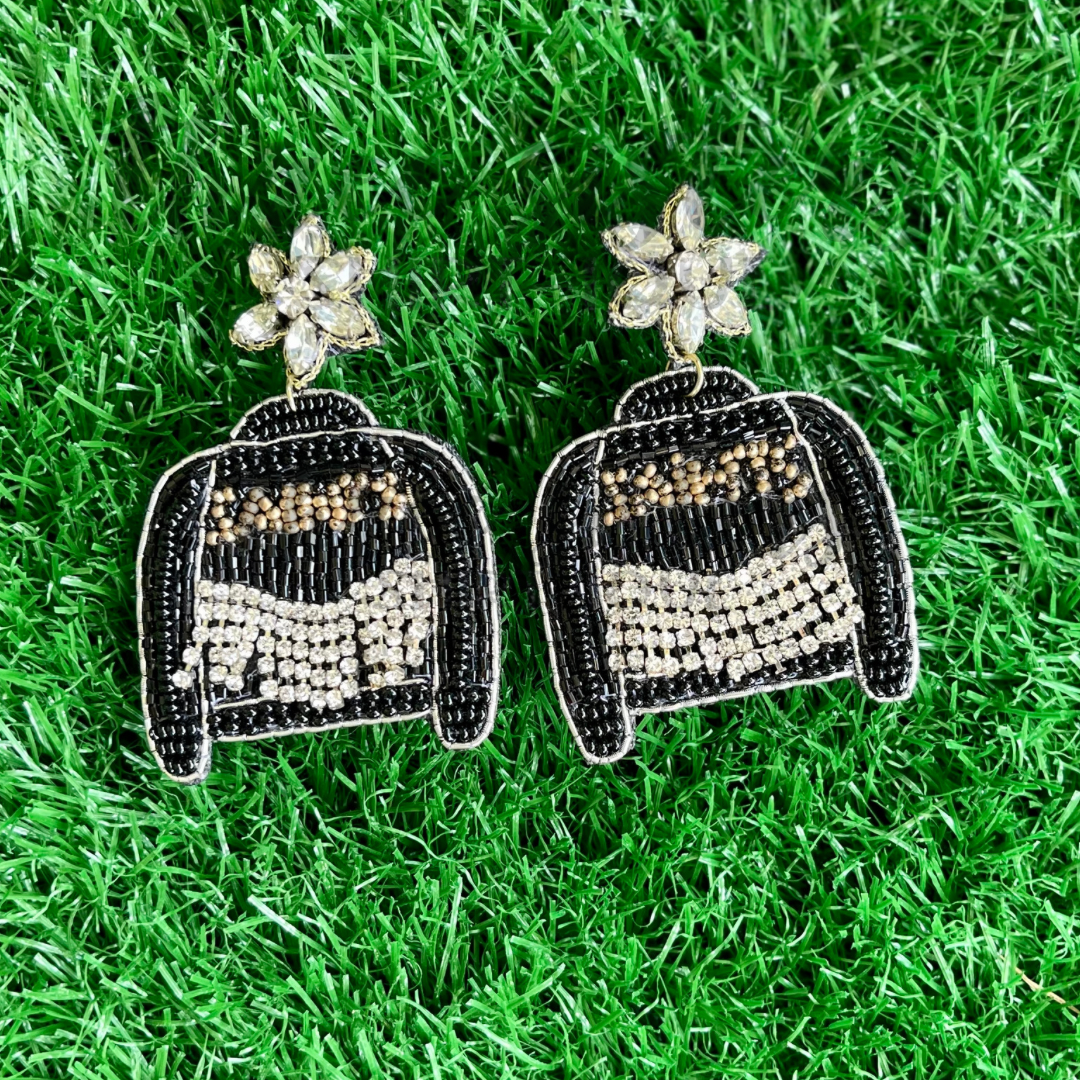 Saints Jacket Beaded Earrings