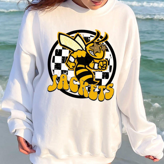 JACKETS Black and Gold Star Eye Mascot