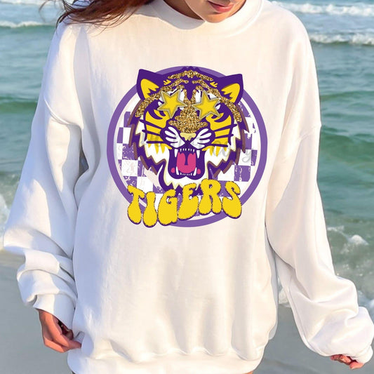 Tigers Purple and GoldStar Eye Mascot