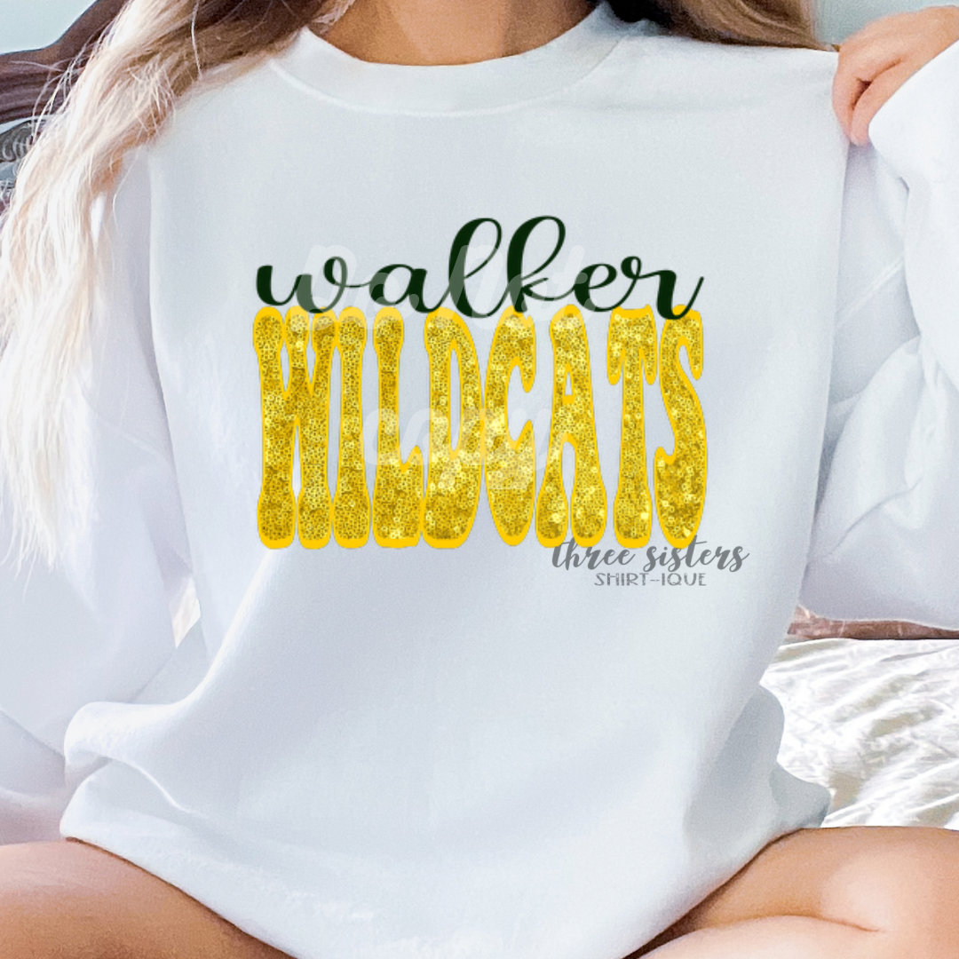 Walker Wildcats Faux Sequin