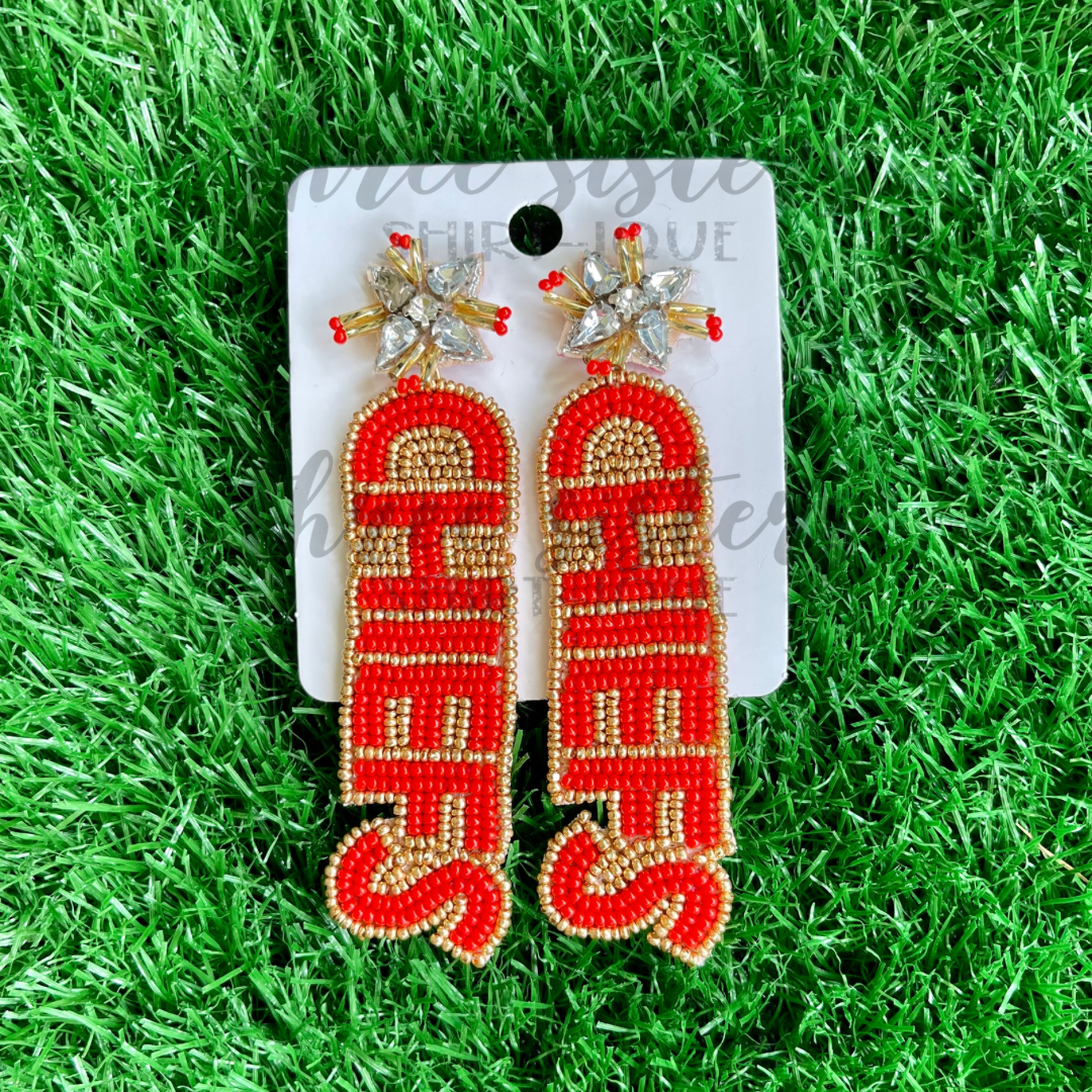Chiefs Beaded Earrings