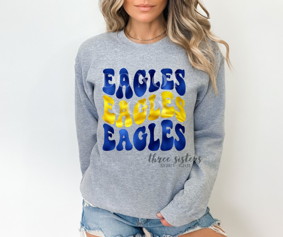 Foiled Eagles Wavy Stack Royal/Gold