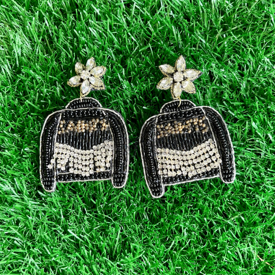 Saints Jacket Beaded Earrings