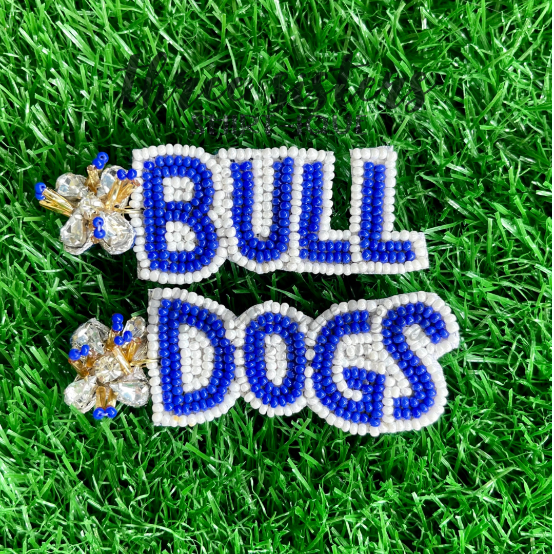 Bulldogs Beaded Earrings