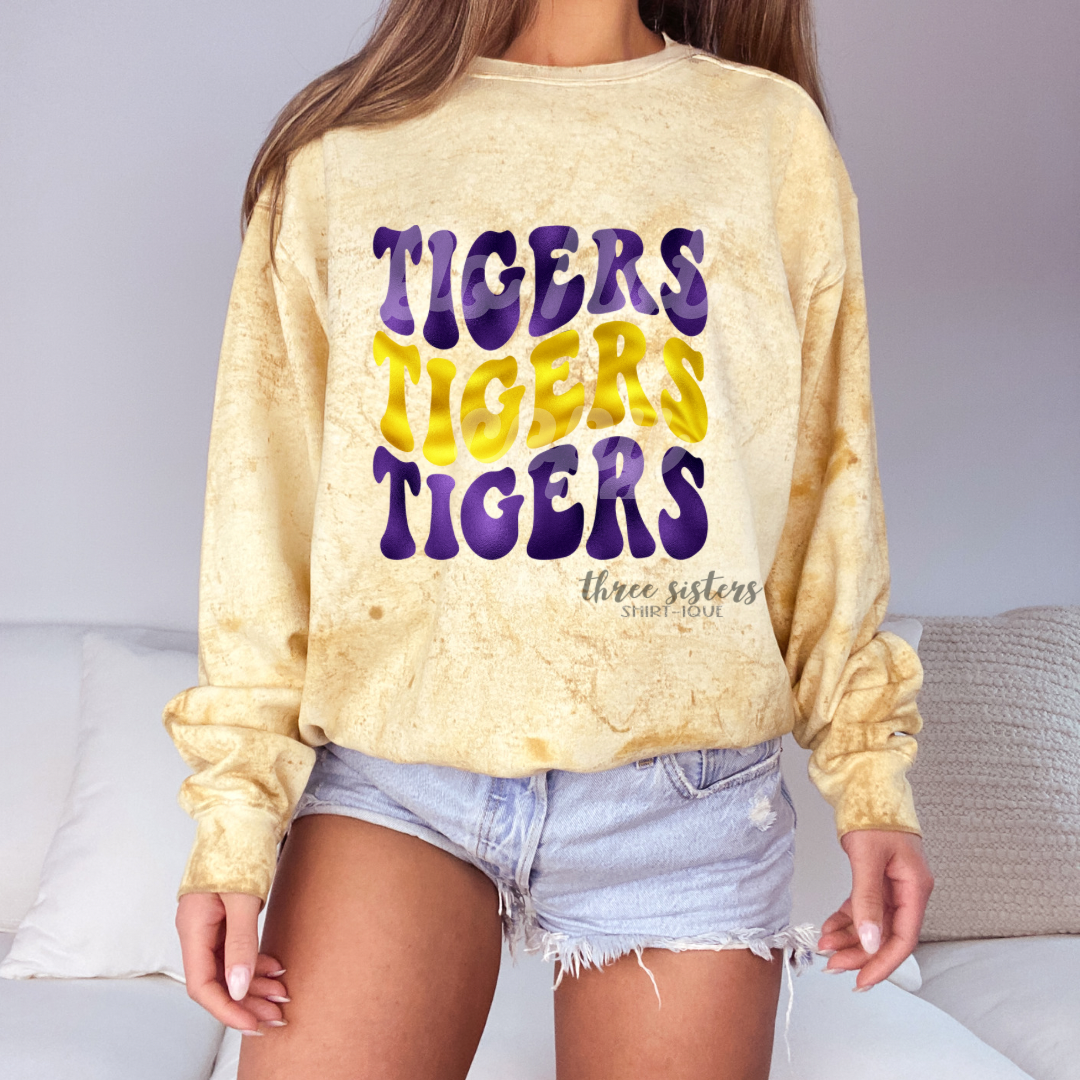 Foiled Tigers Wavy Stack Royal