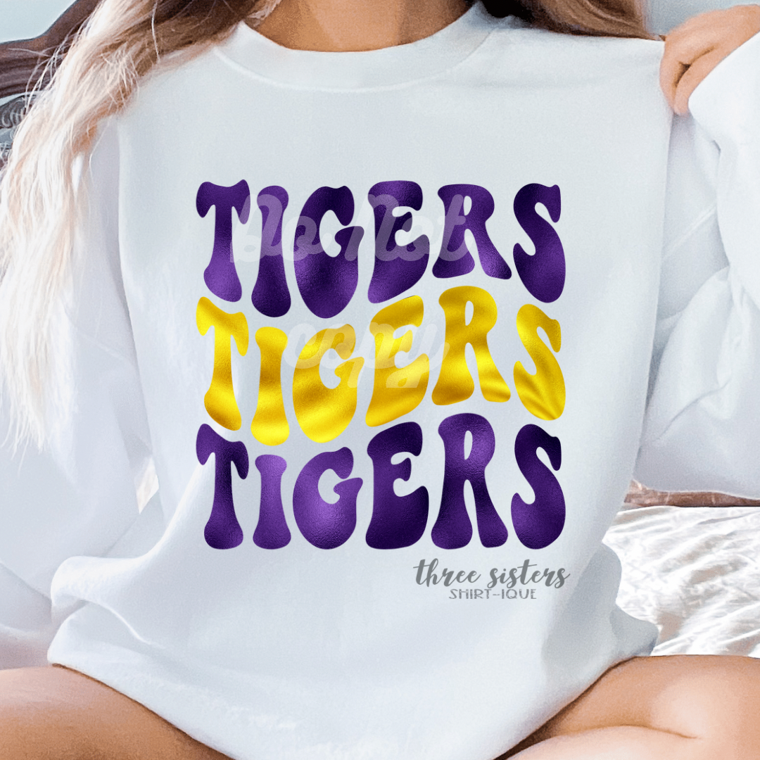 Foiled Tigers Wavy Stack Royal
