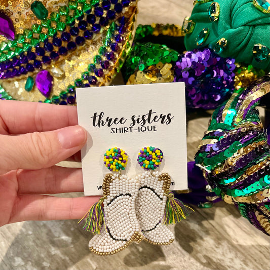 Marching Boots Beaded Earrings