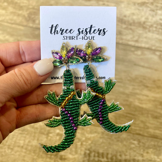 Mardi Gator Earrings