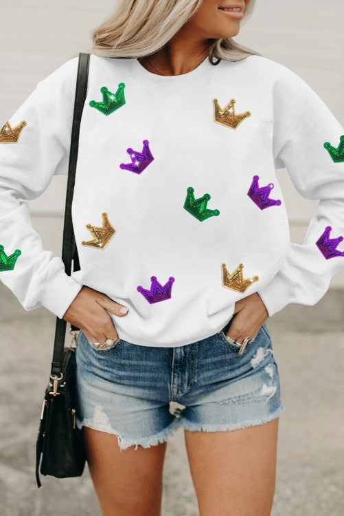 Sequin Crown Sweatshirt PREORDER