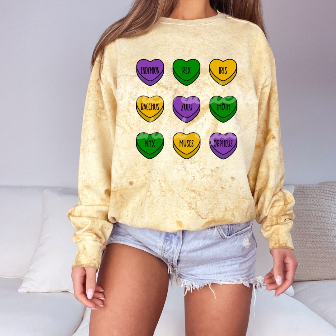 NOLA krewes Candy Hearts SWEATSHIRT