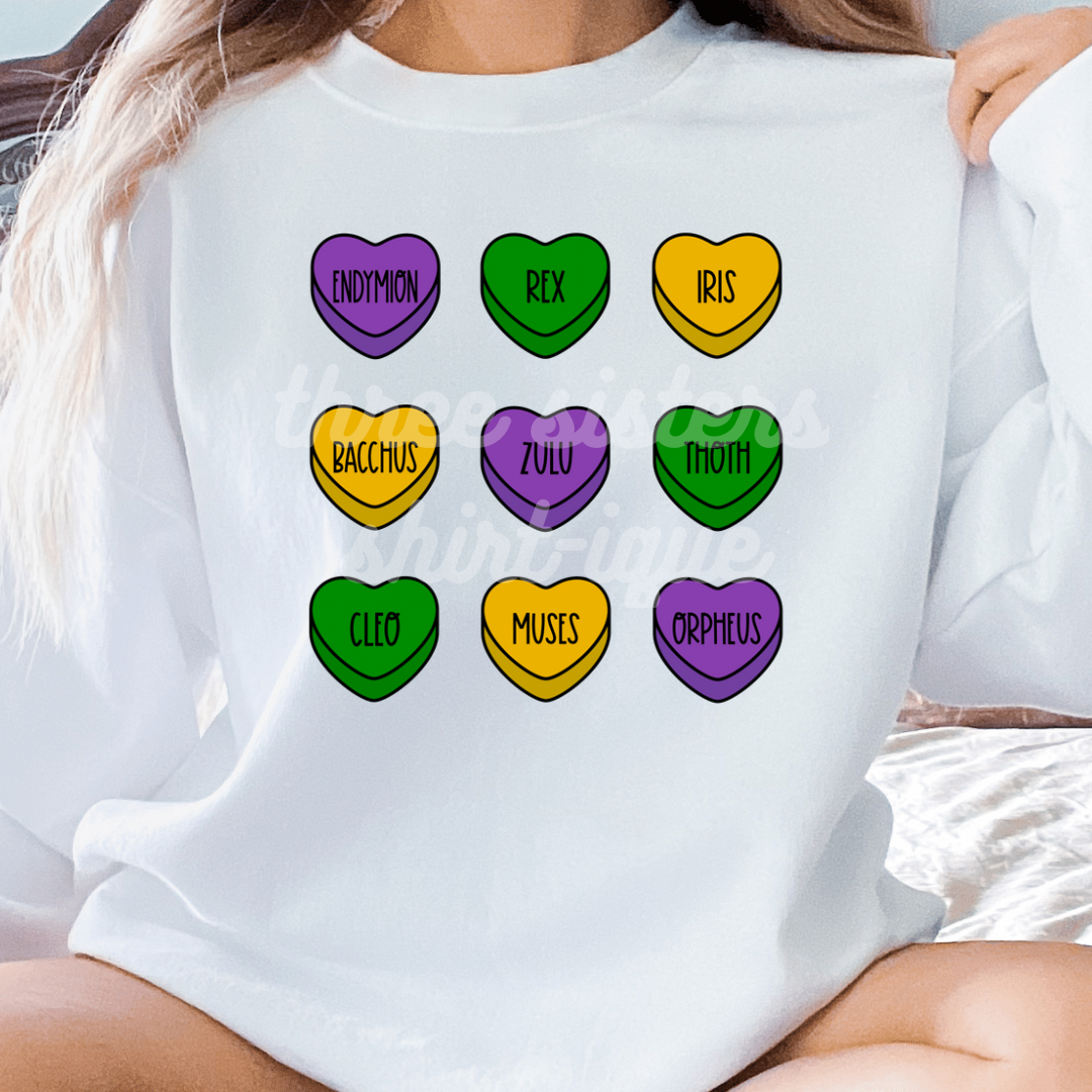 NOLA krewes Candy Hearts SWEATSHIRT
