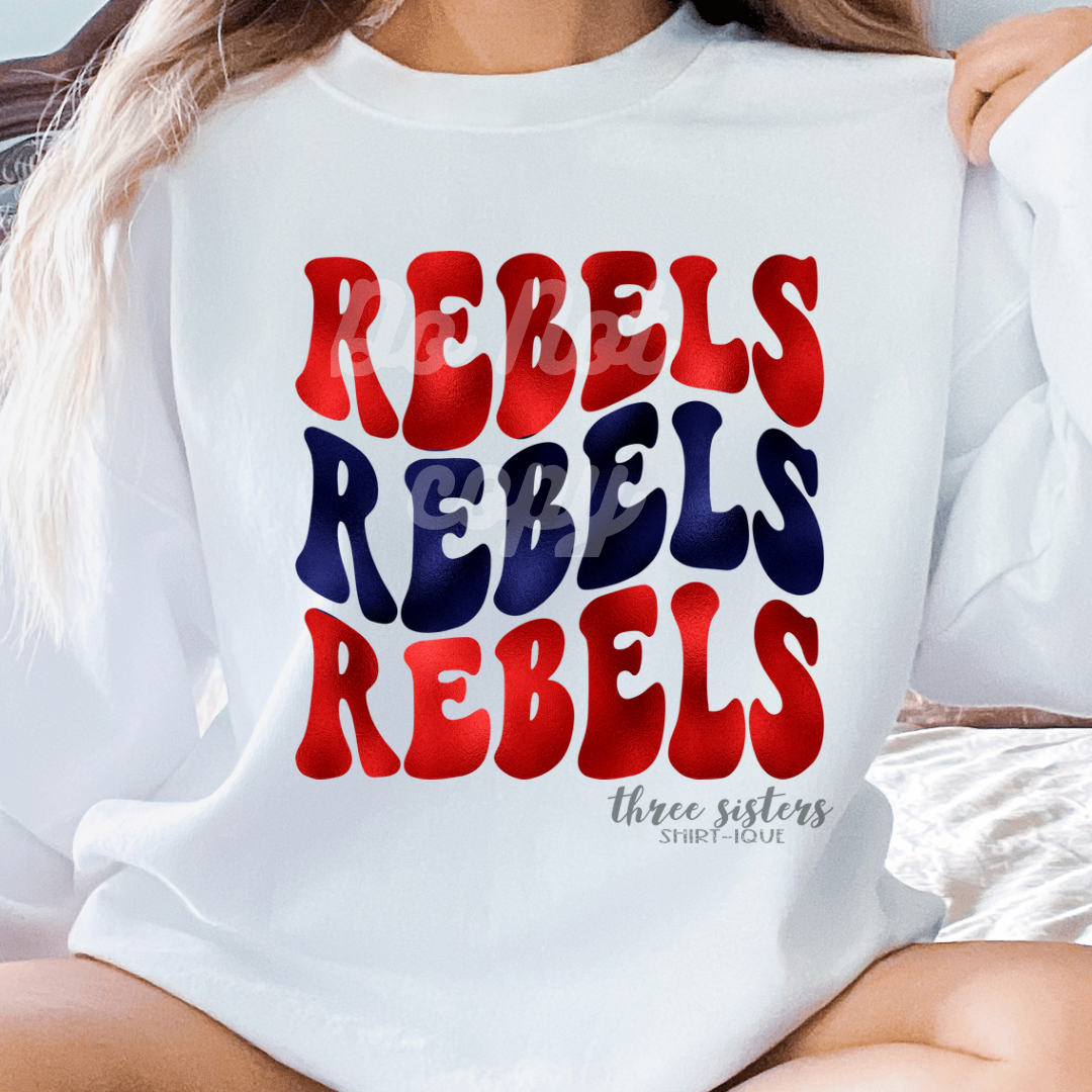 Foiled Rebels Red and Navy Wavy Stack