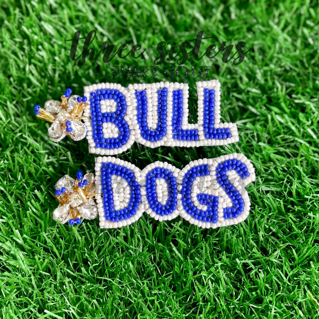 Bulldogs Beaded Earrings