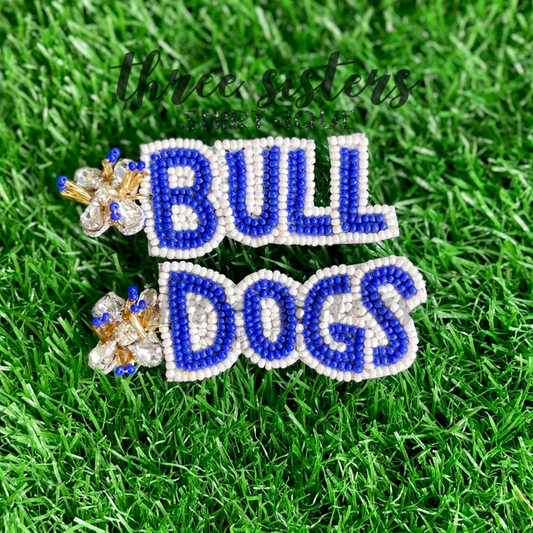 Bulldogs Beaded Earrings