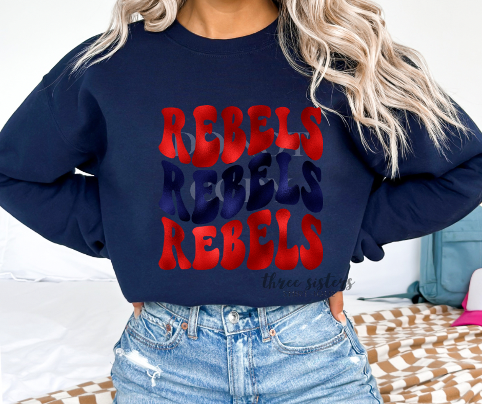 Foiled Rebels Red and Navy Wavy Stack