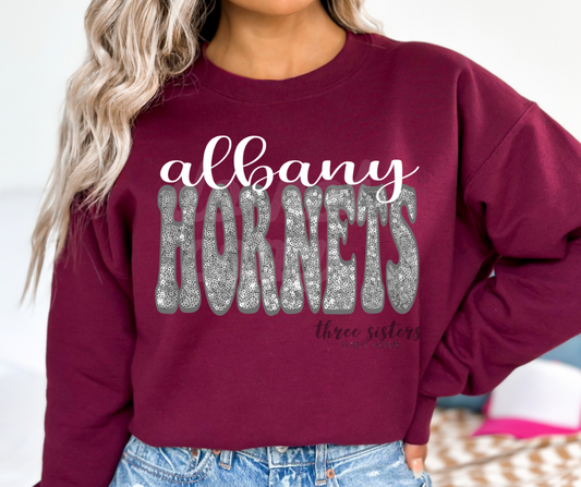 Albany Hornets Faux Sequin white/silver