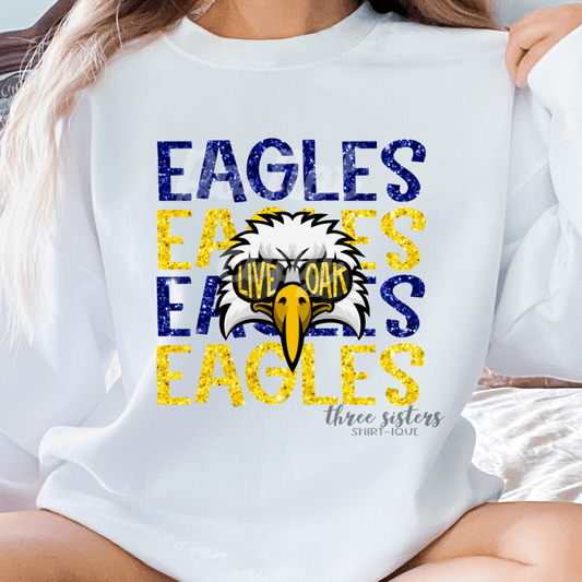 Live Oak Eagles Faux Glitter Stack