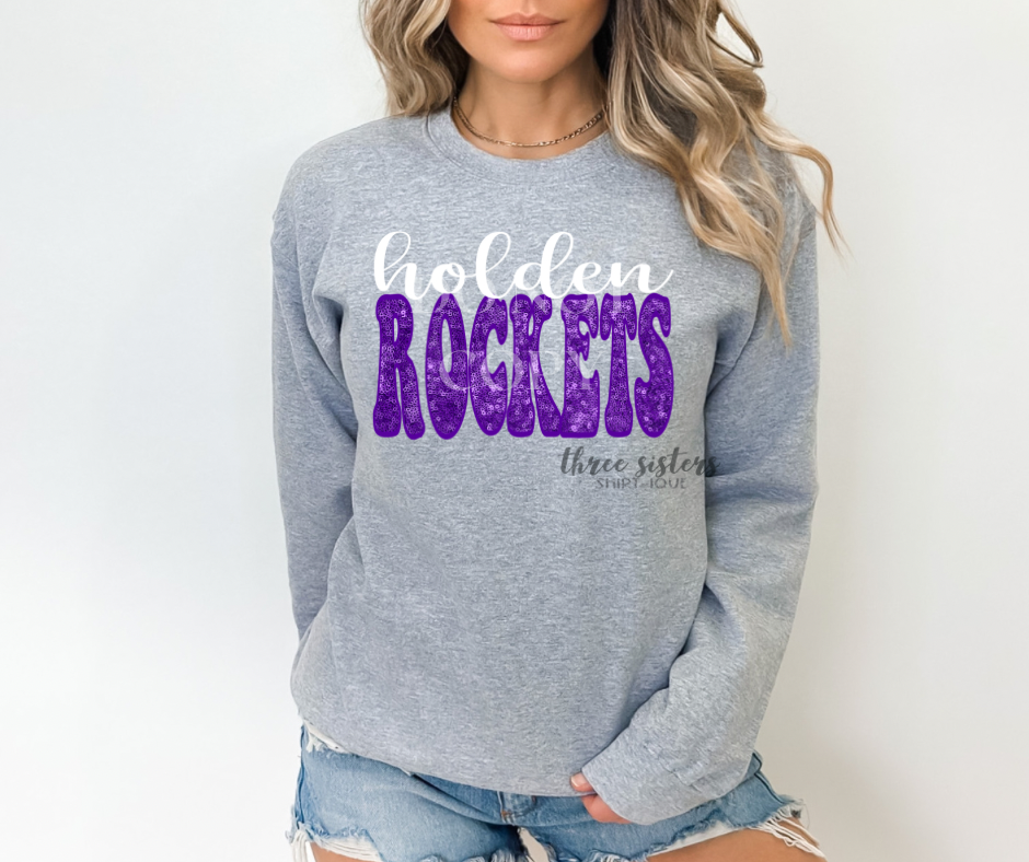 Holden Rockets Faux Sequin White/Purple