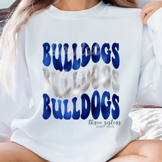 Foil Bulldogs Wavy Stack Royal/Silver