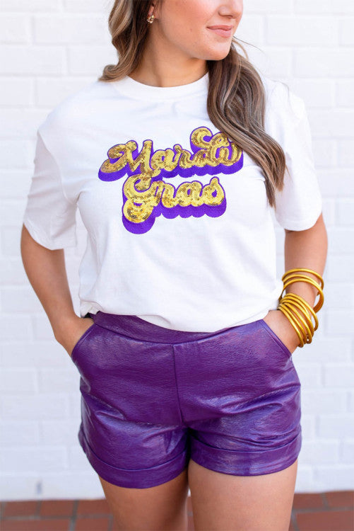 Sequin Mardi Gras Tshirt PREORDER