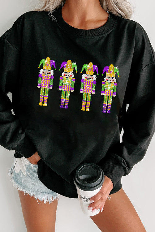 Sequin Mardi Gras Nutcracker Sweater PREORDER