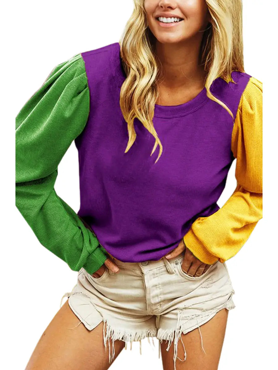 Colorblock Mardi Gras Sweater PREORDER