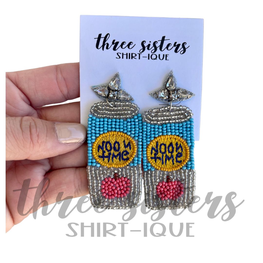 Peach Noon Time Beaded Earrings