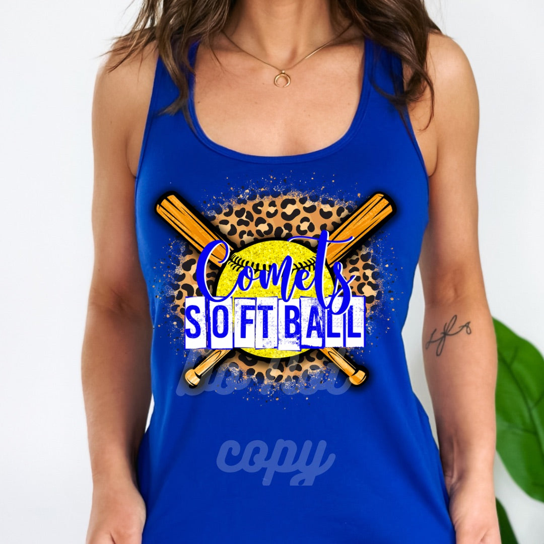 Comets Softball Leopard Splatter