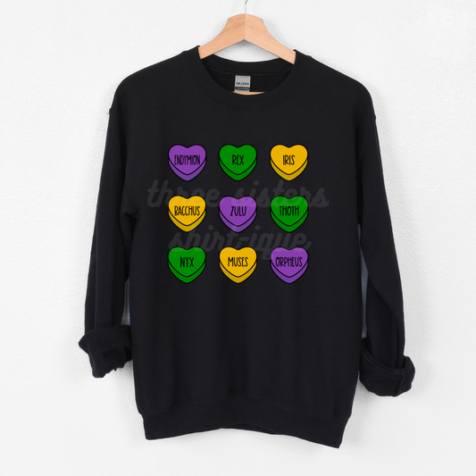 NOLA krewes Candy Hearts SWEATSHIRT