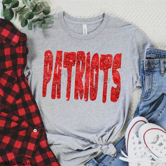 Faux Bling PATRIOTS in red or royal