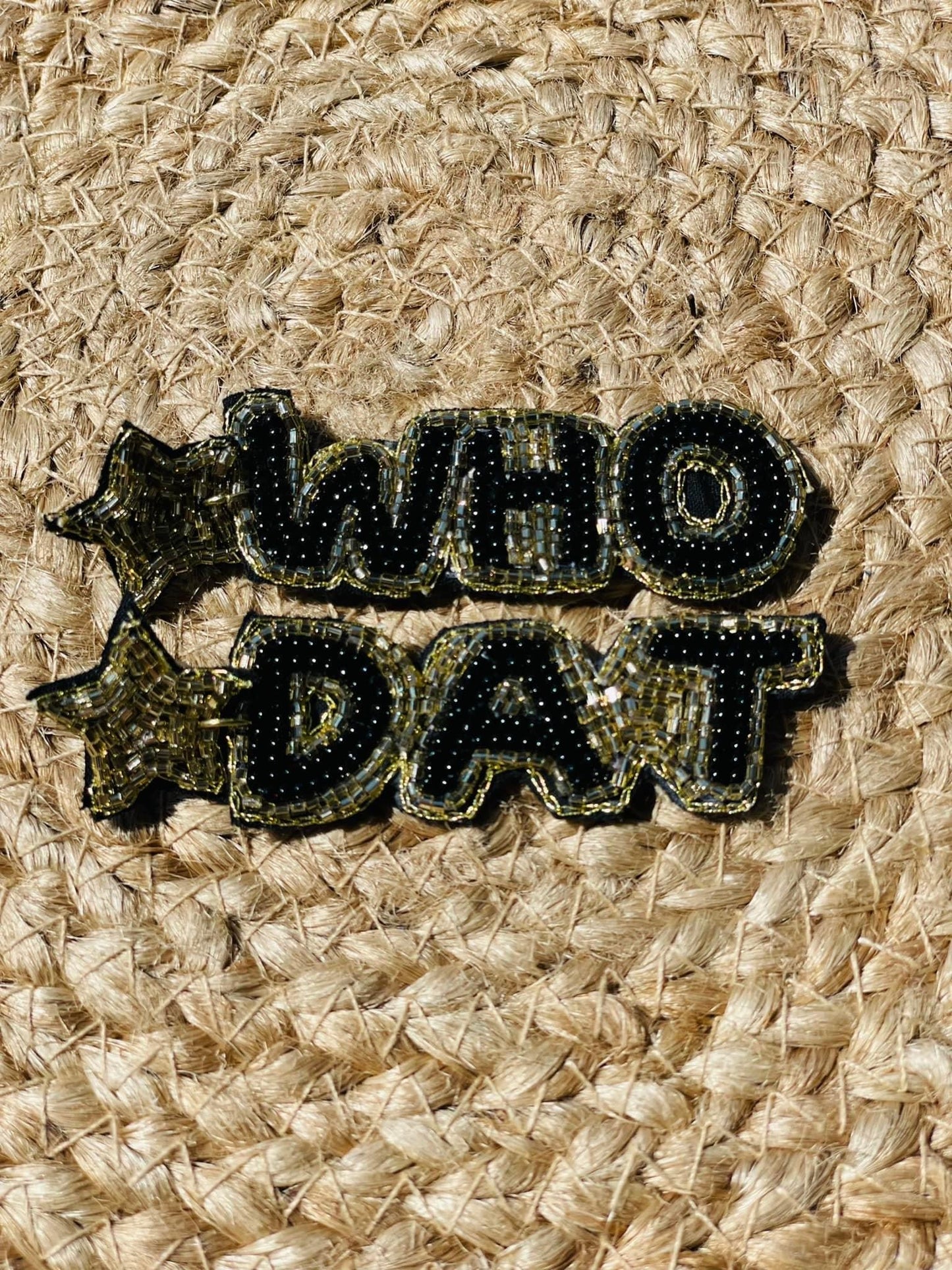 WHO DAT Beaded Drop Earrings